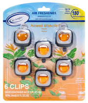 Air Jungles front packaging showing six Hawaiian scent vent clips and benefits
