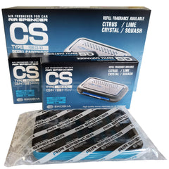 Air Spencer refill packaging beside a ruler for size comparison and convenient car storage