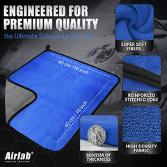 Airlab close-up of 800GSM microfiber pile showing dense fibers for rapid water absorption