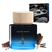 AirPurelle front view showing amber vanilla bottle and label, elegant scent display