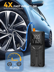 AIRSURE digital LCD close-up displaying pressure units and preset convenience