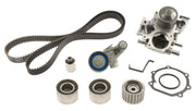 AISIN front of kit box showing included timing belt and water pump with quality assurance