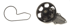 AISIN front view of water pump assembly showing included gasket and pulley for easy replacement