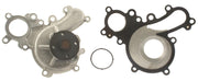 AISIN water pump front view showing mounting face and pulley, reliable replacement performance
