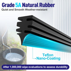 AJK close-up of rubber squeegee showing weather-resistant edge for clear wiping