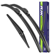 AJK front packaging showing complete Kona 2024–2026 wiper set and fitment benefit