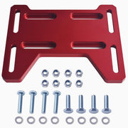 AKSGKGQ front view of red mount plate showing bolt pattern and secure fit benefits