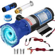 ALDERVIC front view of the 12V macerator pump showing compact design and portability