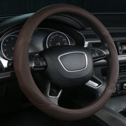 ALEMODR front view of brown leather cover showing refined fit and stylish look