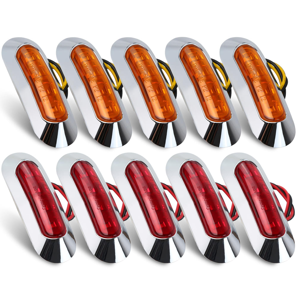 ALFU front-facing 10-piece kit showing amber and red lights, clear visibility benefit