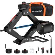 ALIXUEQIN front view of electric scissor jack showing robust build and safe lift