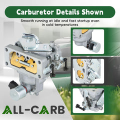 ALL-CARB fuel inlet with included filter to reduce debris benefit