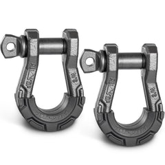 ALL-TOP front view of two 3/4" D-ring shackles showing durable finish and fit