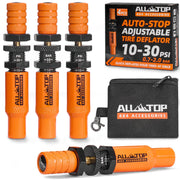 ALL-TOP front view of four-piece deflator kit showing compact package and quick setup benefit