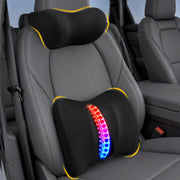 Allaboutsla front packaging showing both neck and lumbar pillows for easy identification and benefit