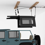 ALLCOS front packaging showing complete hoist kit and contents for easy installation benefit