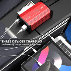 ALLWEI close-up of USB-C PD and USB-A QC ports for fast charging