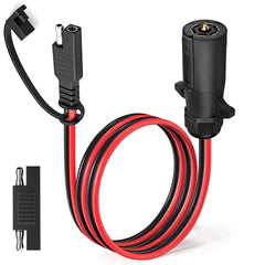 AMAKE front view of 7-way plug to SAE adapter showing connectors and grip hooks, convenient hookup