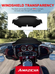 Amazicha installed on a Harley Touring side profile demonstrating integrated look