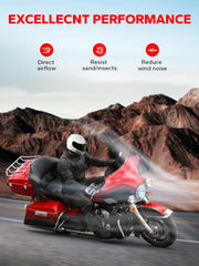 Amazicha side profile mounted on fairing demonstrating better airflow control