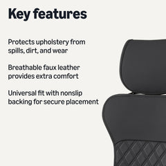 Amazon Basics close-up of breathable faux leather texture offering comfort