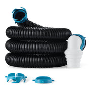 Amazon Basics front view of 15 ft hose kit showing compact packaging and sturdy build benefits
