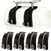 Amelity headrest hook front view showing sleek black finish and compact design benefit tidy storage