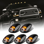 AMEXMART front view of five smoked amber cab lights showing styling benefit