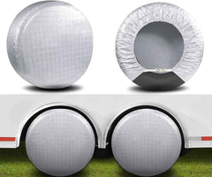 AmFor front view of four packaged tire covers showing complete set and convenience