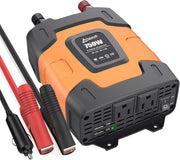 Ampeak front panel showing AC outlets and USB ports, clear access and convenience