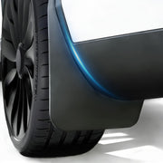 AMZAUTO front left mud flap on Model Y showing protective coverage and clean fit