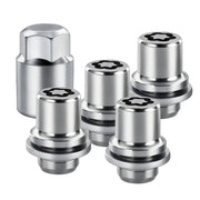 AMZAUTO front view of chrome wheel locks showing polished finish and security benefit