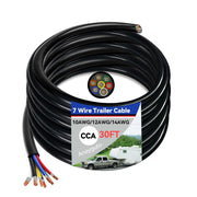 Anayguto front view of 30ft 7-wire cable showing product label and length, reliable wiring solution