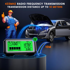 ANCEL BM200 PRO display mounted on dashboard providing real-time battery data