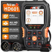 ANCEL HD601 front display showing scan results and quick diagnosis benefit