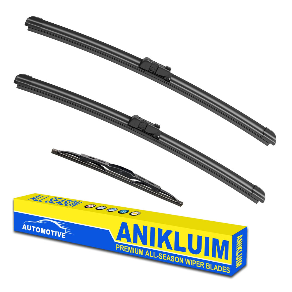 ANIKLUIM front packaging showing full wiper set and clear fit guidance