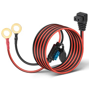 Anina power cord front plug connected to portable fridge for reliable power