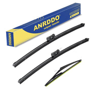 ANRDDO front packaging showing three replacement wiper blades and easy fit benefits