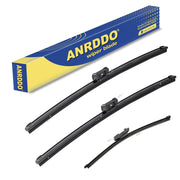 ANRDDO front packaging showing Tiguan-compatible wiper set and benefits