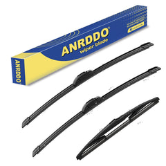 ANRDDO front packaging showing full wiper blade set and fitment details
