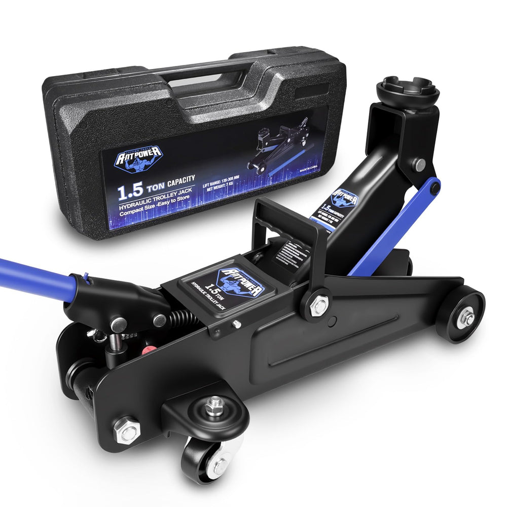 LIFTING TOOLS ANTPOWER front view showing compact body and label, ideal for garage use