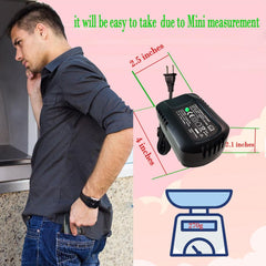 ANWNOEER charger with Avid battery mounted showing correct seating and convenience