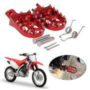 AnXin red foot peg front view showing wide platform and secure stance benefit