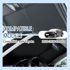 Aokdom installed inside Toyota Corolla windshield showing secure fit and cooling