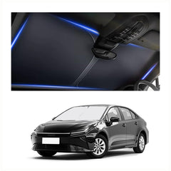 Aokdom unfolded front view showing full windshield coverage and sun protection