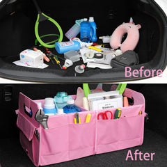 AOKJOY organizer in trunk with groceries and tools for tidy transport