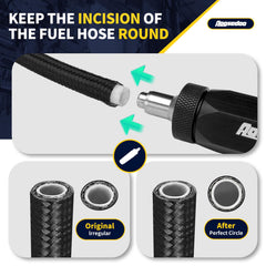 AOOSEDOO reamer inserted into PTFE hose enabling fast, round liner preparation