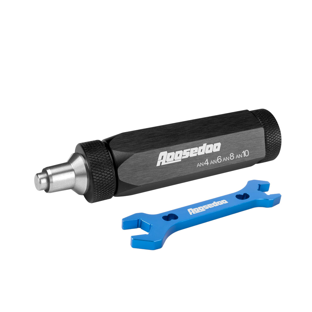 AOOSEDOO kit front view showing blue reamer and double-ended wrench for quick assembly