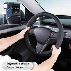 Aotoyou installed on Tesla interior demonstrating integrated look and improved comfort