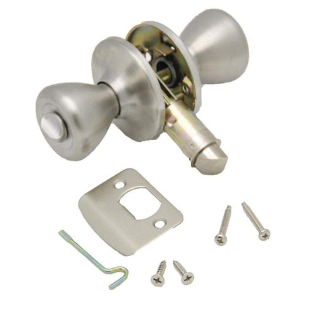 AP Products silver privacy lock front view showing finish and easy install benefit